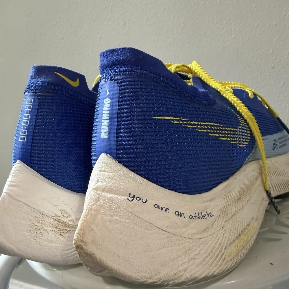 Nike ZoomX VaporFly NEXT% 2 2021 Mens Size 10.5 Blue Yellow White SAMPLE